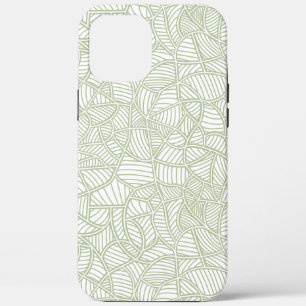Random Leaf Mosaic Pale Green iPhone 12 Pro Max Case