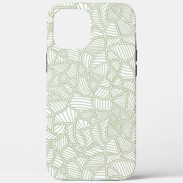 Random Leaf Mosaic Pale Green Case-Mate iPhone Case (Back)