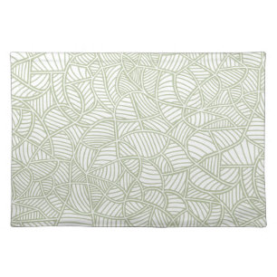 Random Leaf Mosaic Pale Green Cloth Placemat