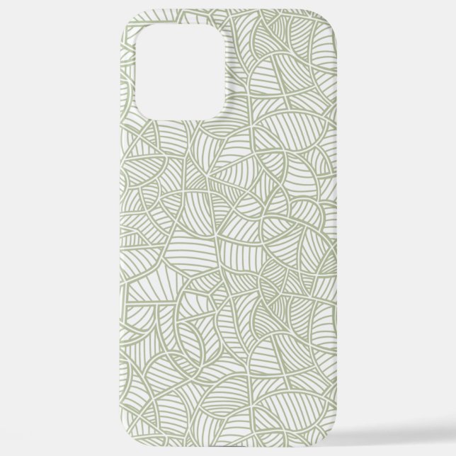 Random Leaf Mosaic Pale Green iPhone Case (Back)