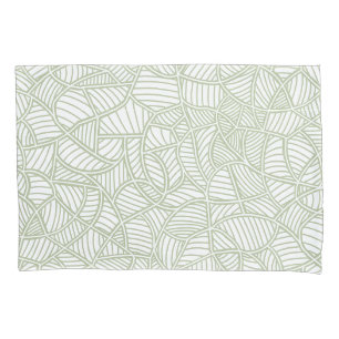 Random Leaf Mosaic Pale Green Pillow Case