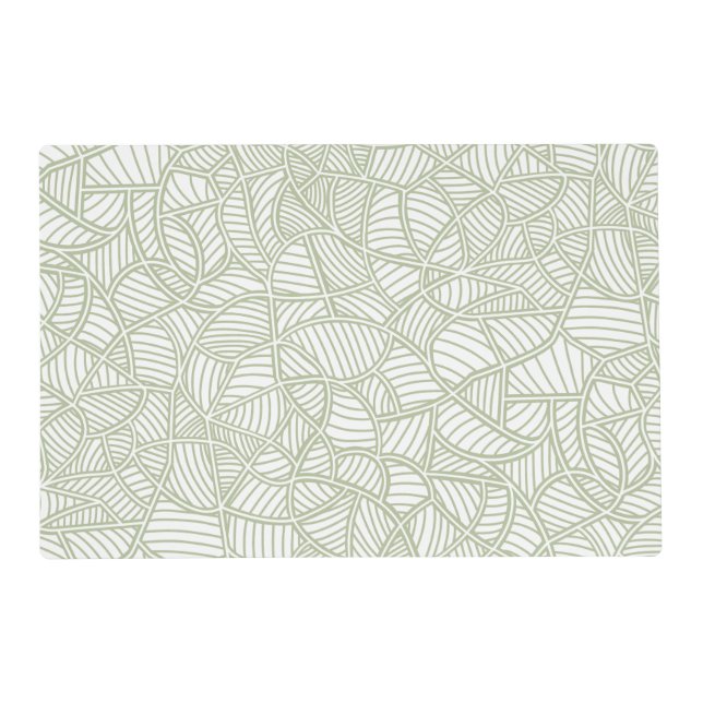Random Leaf Mosaic Pale Green Placemat (Front)