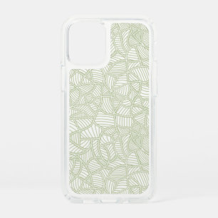 Random Leaf Mosaic Pale Green Speck iPhone 12 Mini Case