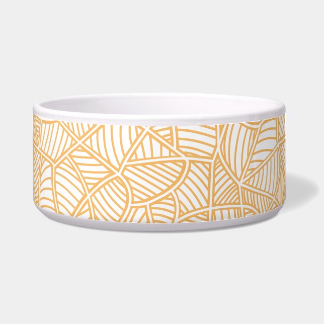 Random Leaf Mosaic Pale Orange Bowl (Front)