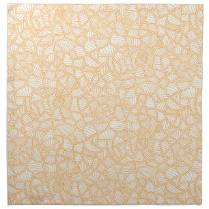 Random Leaf Mosaic Pale Orange Cloth Napkin