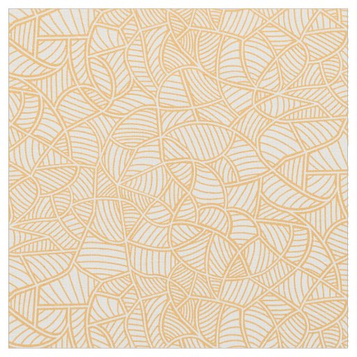 Random Leaf Mosaic Pale Orange Fabric
