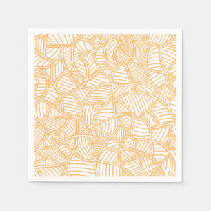 Random Leaf Mosaic Pale Orange Napkins