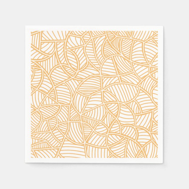 Random Leaf Mosaic Pale Orange Napkins (Front)