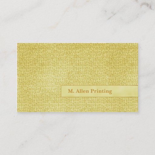 Customizable Random Letters Business Card