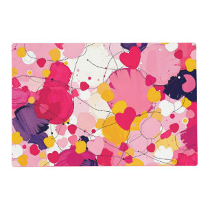 "Random Love Thoughts" - Colourful Abstract Placemat