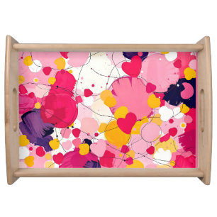 "Random Love Thoughts" - Colourful Abstract Serving Tray