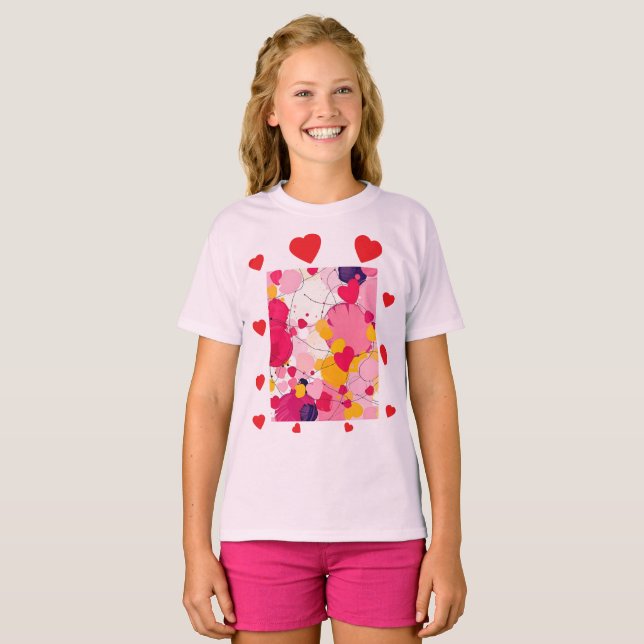 "Random Love Thoughts" - Colourful Abstract T-Shirt (Front Full)