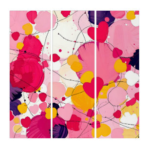 "Random Love Thoughts" - Colourful Abstract Triptych