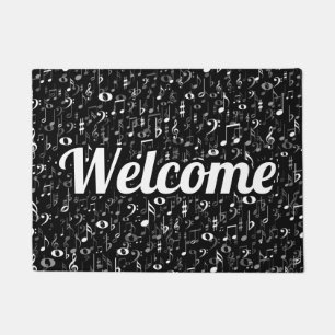 Random Musical Notes and Symbols Welcome Doormat