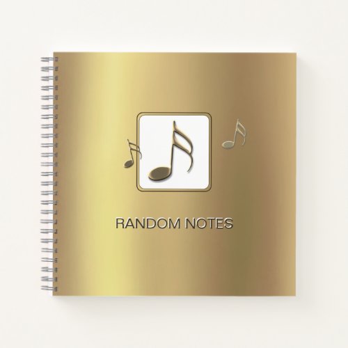 RANDOM NOTES Beveled Sixteenth Notes Gold Journal