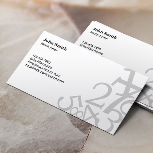 Random Numbers Math Tutor Business Cards