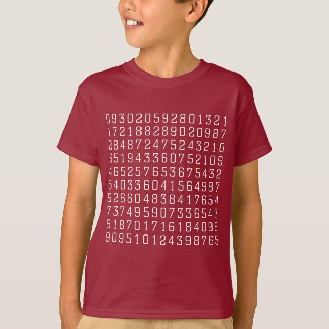 Random Numbers - White on Dark T-Shirt (Front)