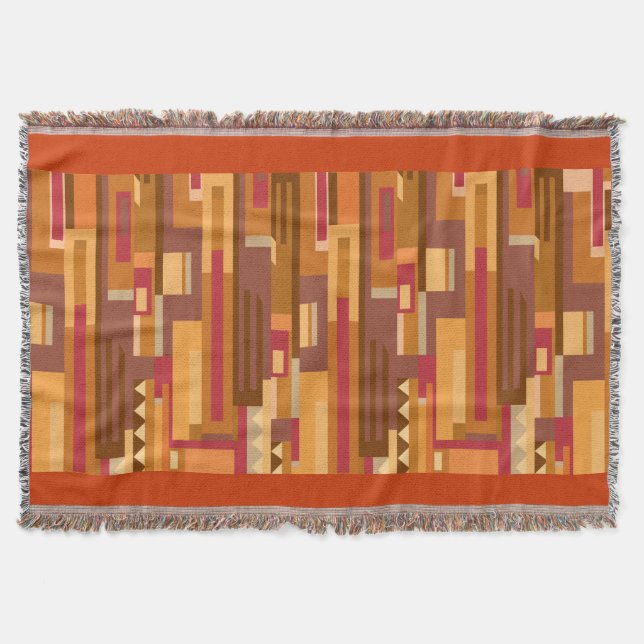 Random patterned warm toned pattern throw throw blanket (Front)