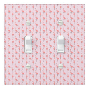 Random Pink Flamingo Bird Pattern Light Switch Cover