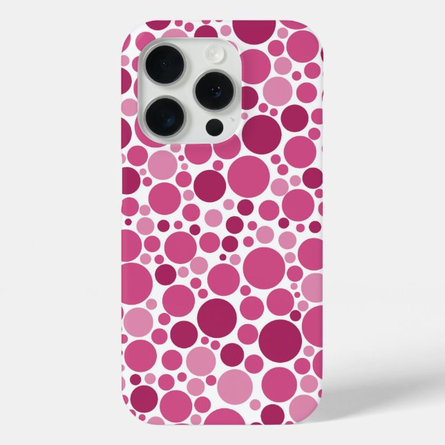 Random Polka Dot Pattern Shades of Pink Case-Mate iPhone Case (Back)