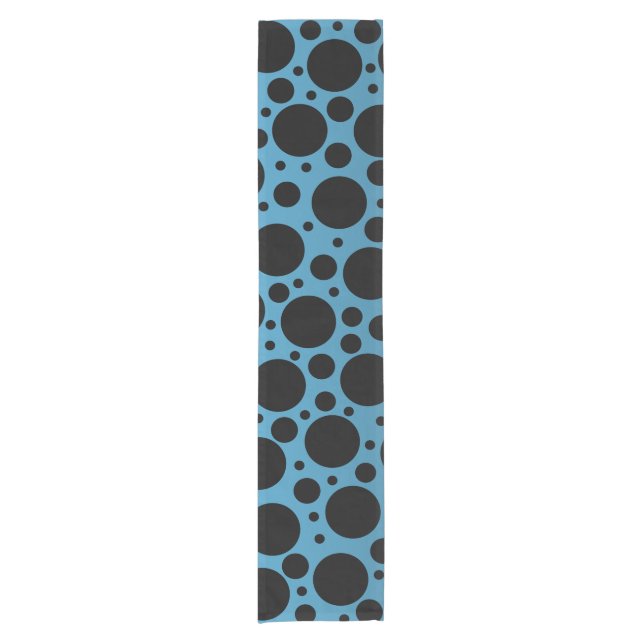 Random Polka Dots - Peacock Blue Table Runner (Front)