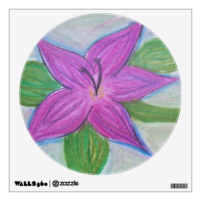 random purple flower wall decal (Front)