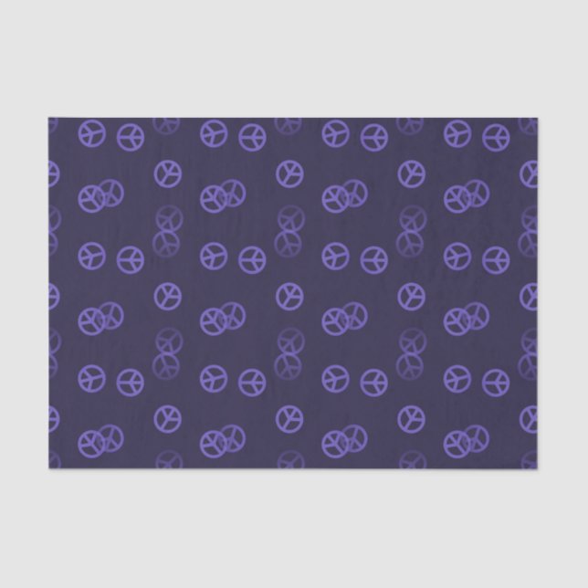 Random Purple Peace Sign Pattern Tissue Paper (Front)