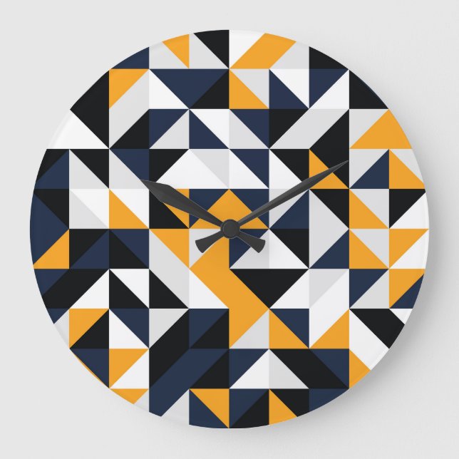 Random quarter circles: colorful pattern. large clock (Front)