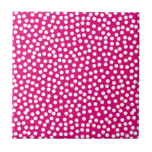 Random Scattered Whimsical Polka Dot Pattern Ceramic Tile