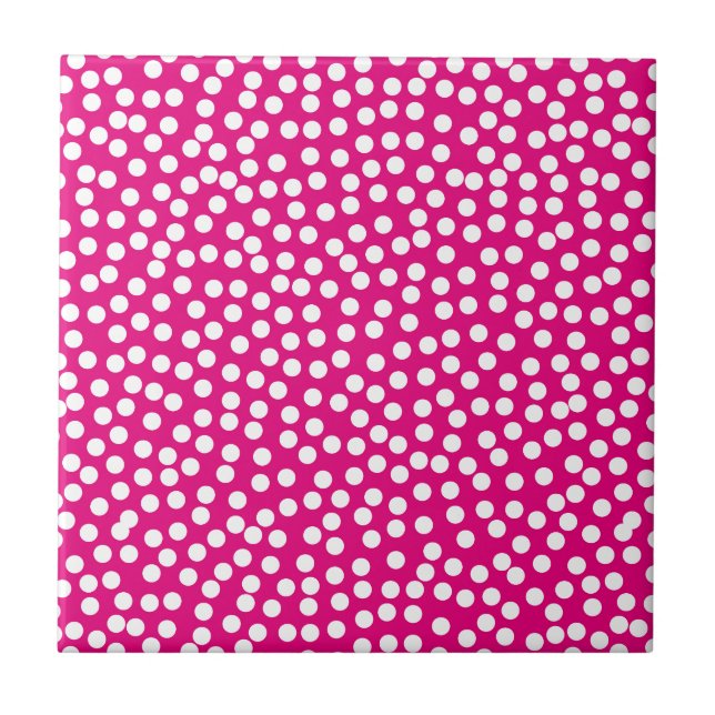 Random Scattered Whimsical Polka Dot Pattern Ceramic Tile (Front)