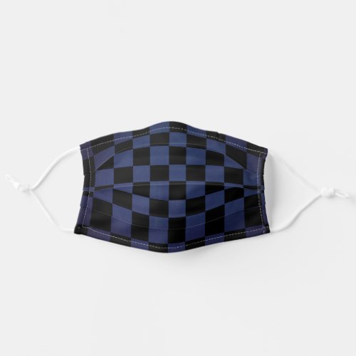 Random Sized Checkers Blue Fade Adult Cloth Face Mask