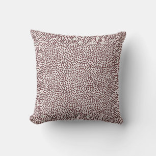 Random Spots - Dark Brown on White Throw Pillow