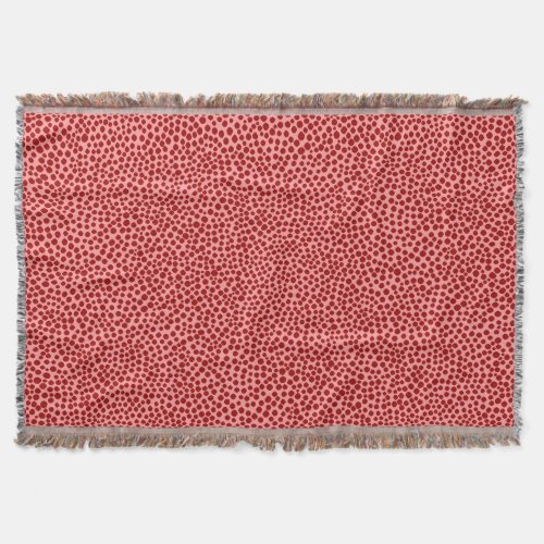 Random Spots _ Ruby Red on Soft Pink Throw Blanket