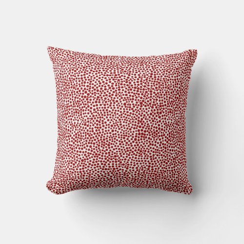 Random Spots _ Ruby Red on White Throw Pillow