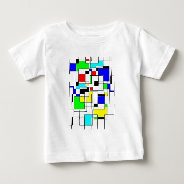 Random Squares Homage To Mondrian Baby T-Shirt (Front)