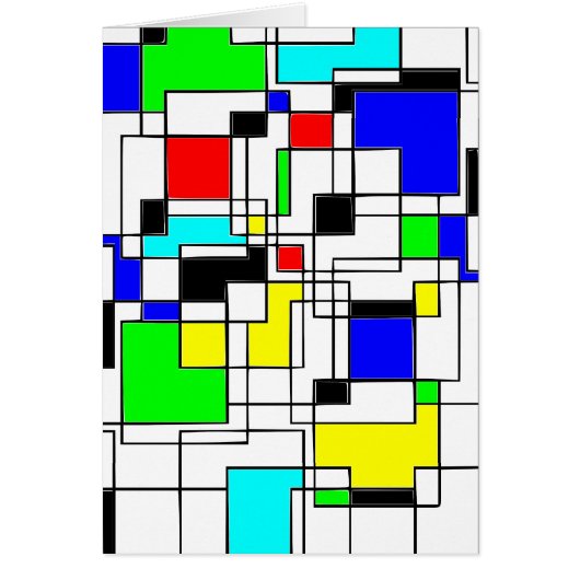 Random Squares Homage To Mondrian Cards (Front)
