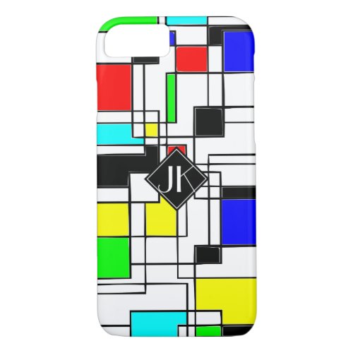 Random Squares Homage To Mondrian iPhone 87 Case