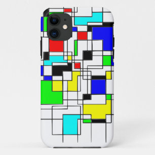 Random Squares Homage To Mondrian iPhone 11 Case