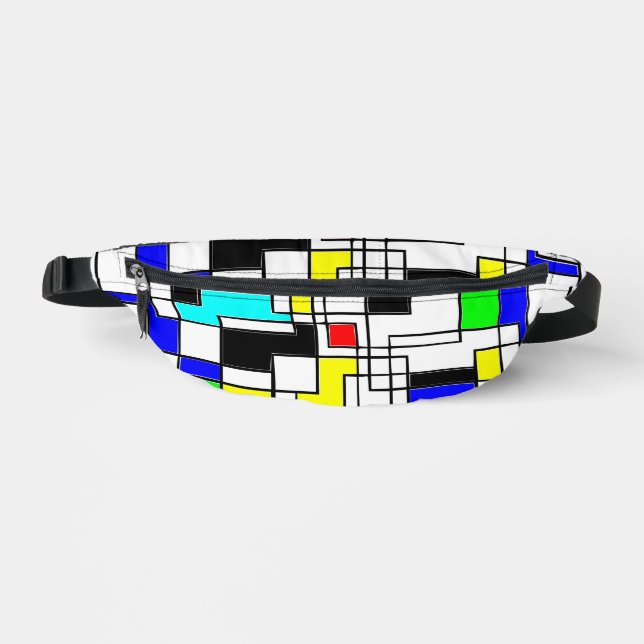 Random Squares Homage To Mondrian Fanny Pack (Front)