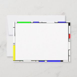 Random Squares Homage To Mondrian Note Card
