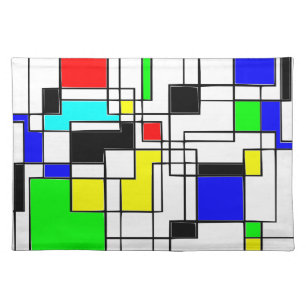 Random Squares Homage To Mondrian Placemat