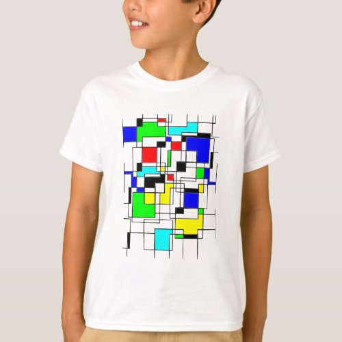 Random Squares Homage To Mondrian T_Shirt