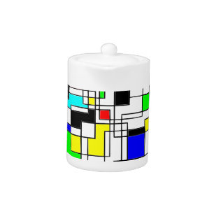 Random Squares Homage To Mondrian Teapot