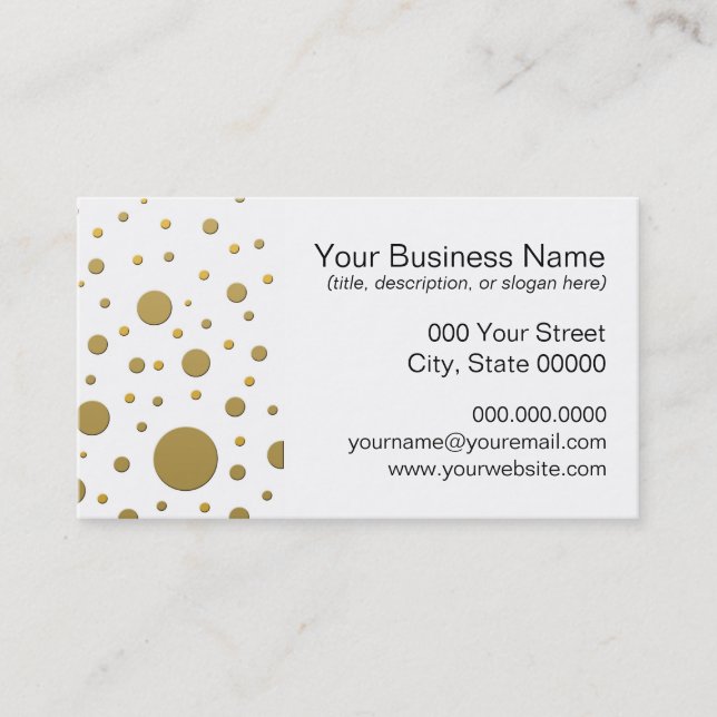 Random Stylish Gold Dots Business Card (Front)