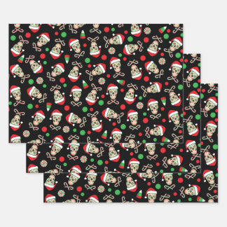 Random Sugar Skull Santa Wrapping Paper Sheets