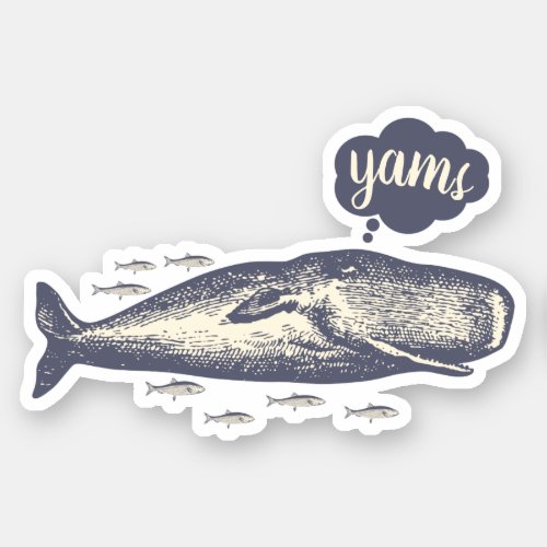 Random thoughts whale fish funny animal sticker