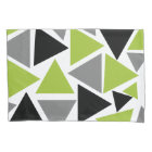 Random Triangles Lime Green Gray Black on White