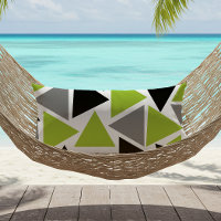 Random Triangles Lime Green Gray Black Outdoor