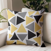 Random Triangles Mustard Yellow Gray Black White
