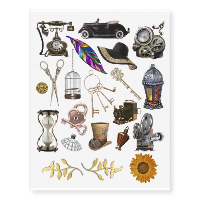 Random Trinkets Temporary Tattoos (Front)